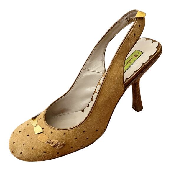 MATERIA PRIMA by GOFFREDO FANTINI Pumps Round Toe Slingback Suede EU 37.5 | US 7 - Picture 1 of 12